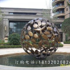 銅雕球，鏤空球，小區(qū)景觀雕塑