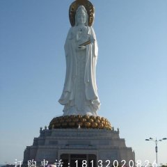 觀音菩薩石雕，三面觀音菩薩石雕，大型觀音菩薩石雕