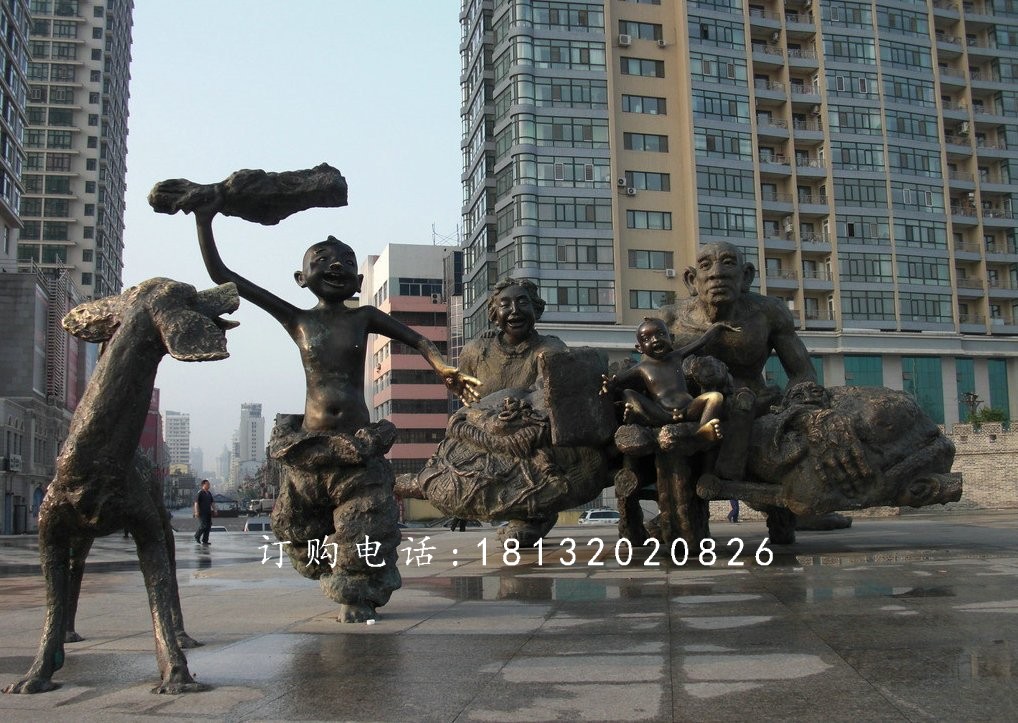廣場歡樂雕塑，歡快銅雕，廣場雕塑