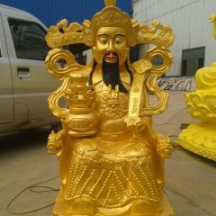 財(cái)神銅雕，鎏金財(cái)神銅雕