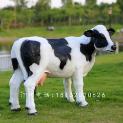 玻璃鋼奶牛，玻璃鋼仿真奶牛雕塑
