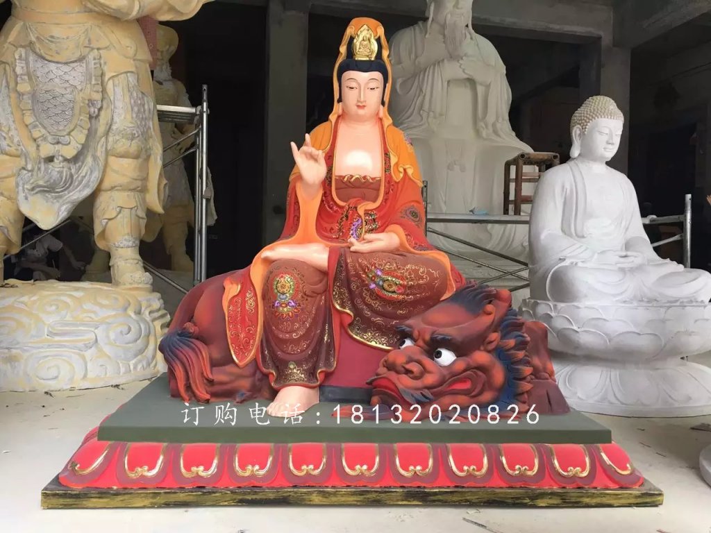 玻璃鋼觀音菩薩雕塑，彩繪佛像雕塑