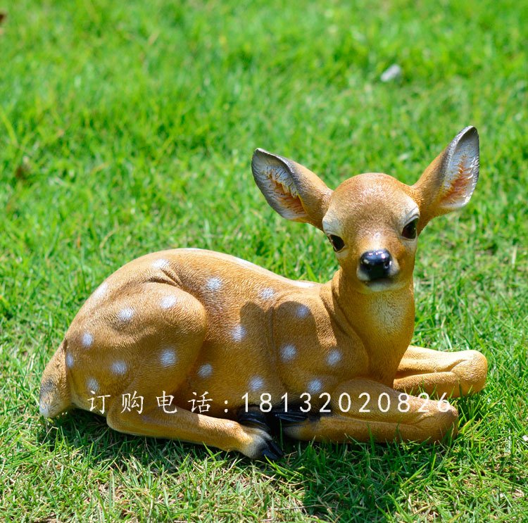 玻璃鋼小鹿，玻璃鋼仿真動物雕塑