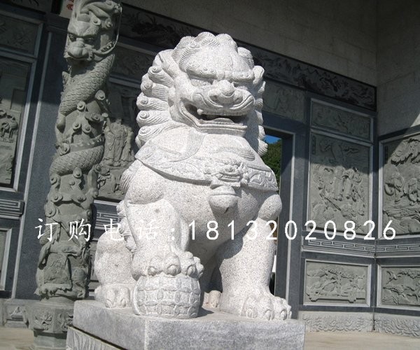 漢白玉石獅子雕塑,石獅子雕塑