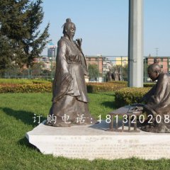 孔子學(xué)琴銅雕，公園人物銅雕