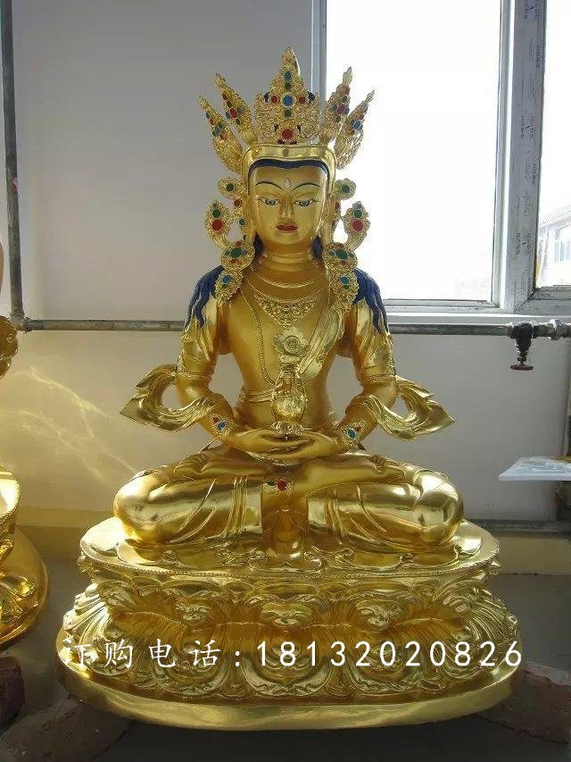 彩繪銅藏佛雕塑,鎏金密宗佛雕塑