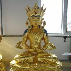 彩繪銅藏佛雕塑，鎏金密宗佛雕塑