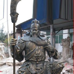 持刀關(guān)公銅雕，坐著的關(guān)公銅雕