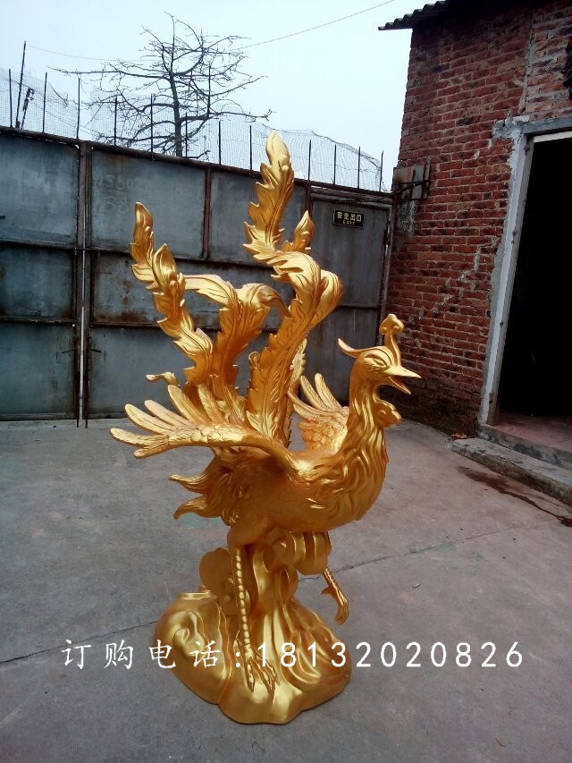 鳳凰銅雕，古代神獸銅雕 (2)