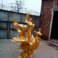 鳳凰銅雕，古代神獸銅雕