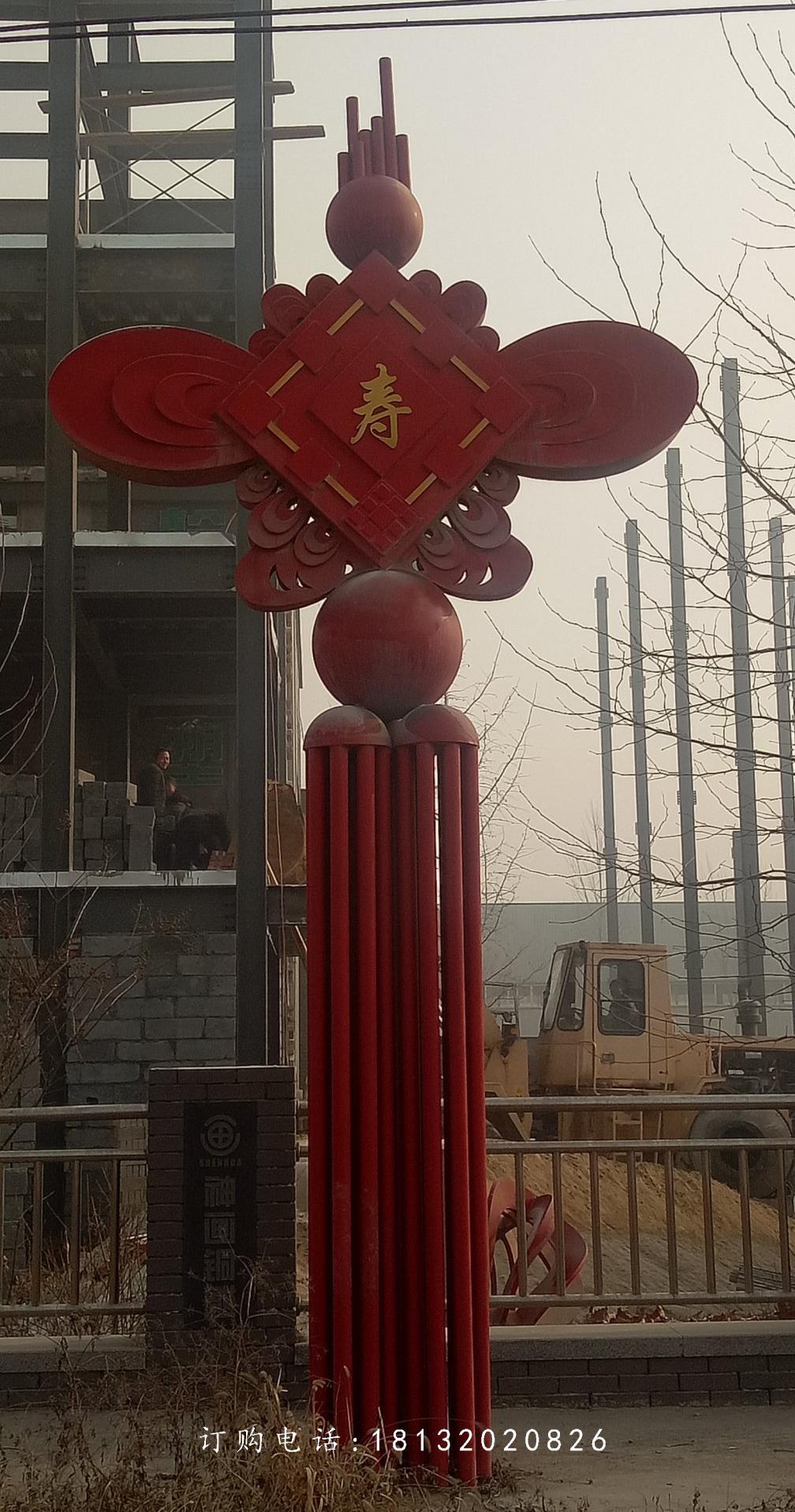 不銹鋼中國結(jié)雕塑，公園景觀不銹鋼雕塑 (1)