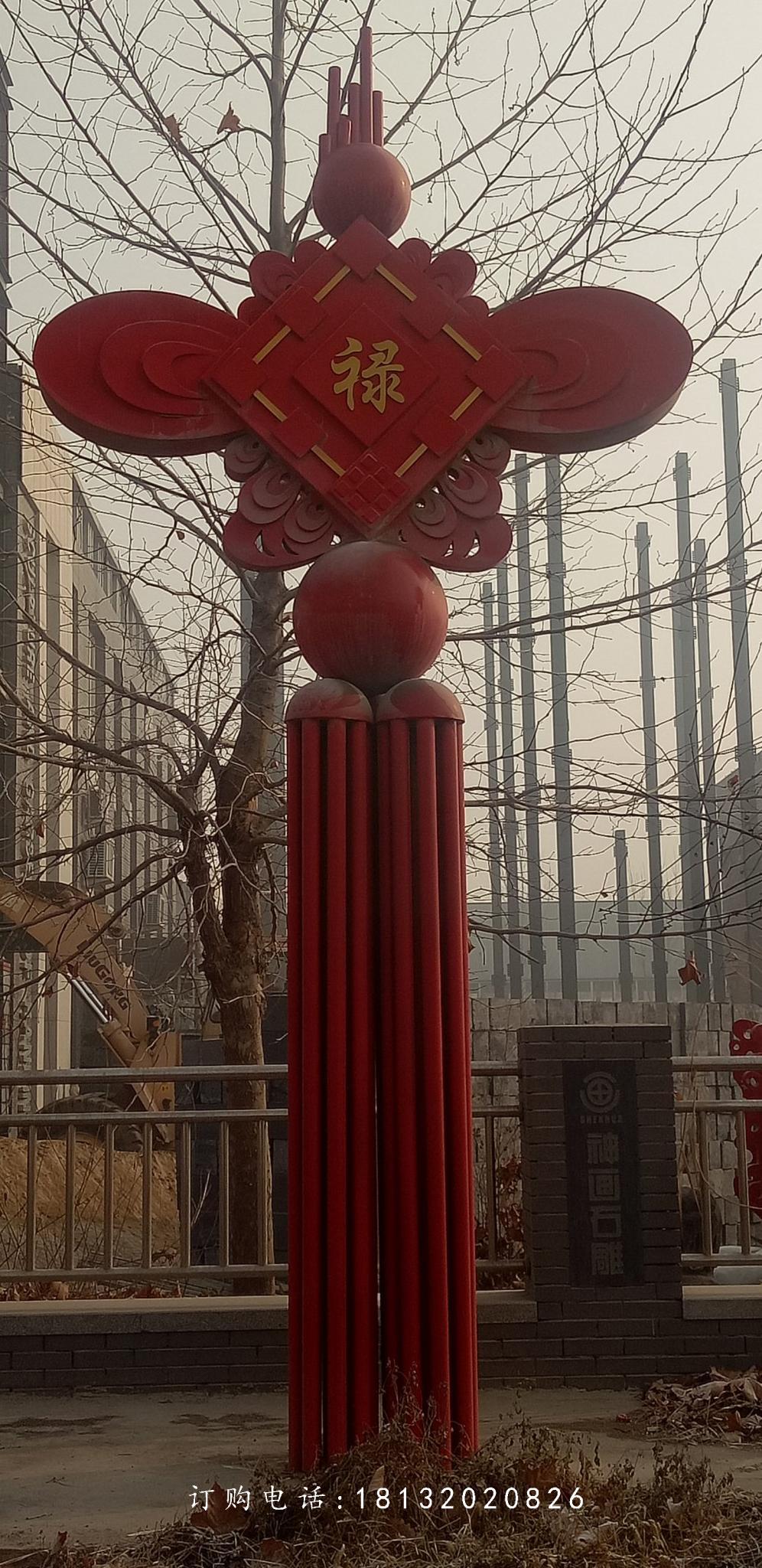 不銹鋼中國結(jié)雕塑，公園景觀不銹鋼雕塑 (2)