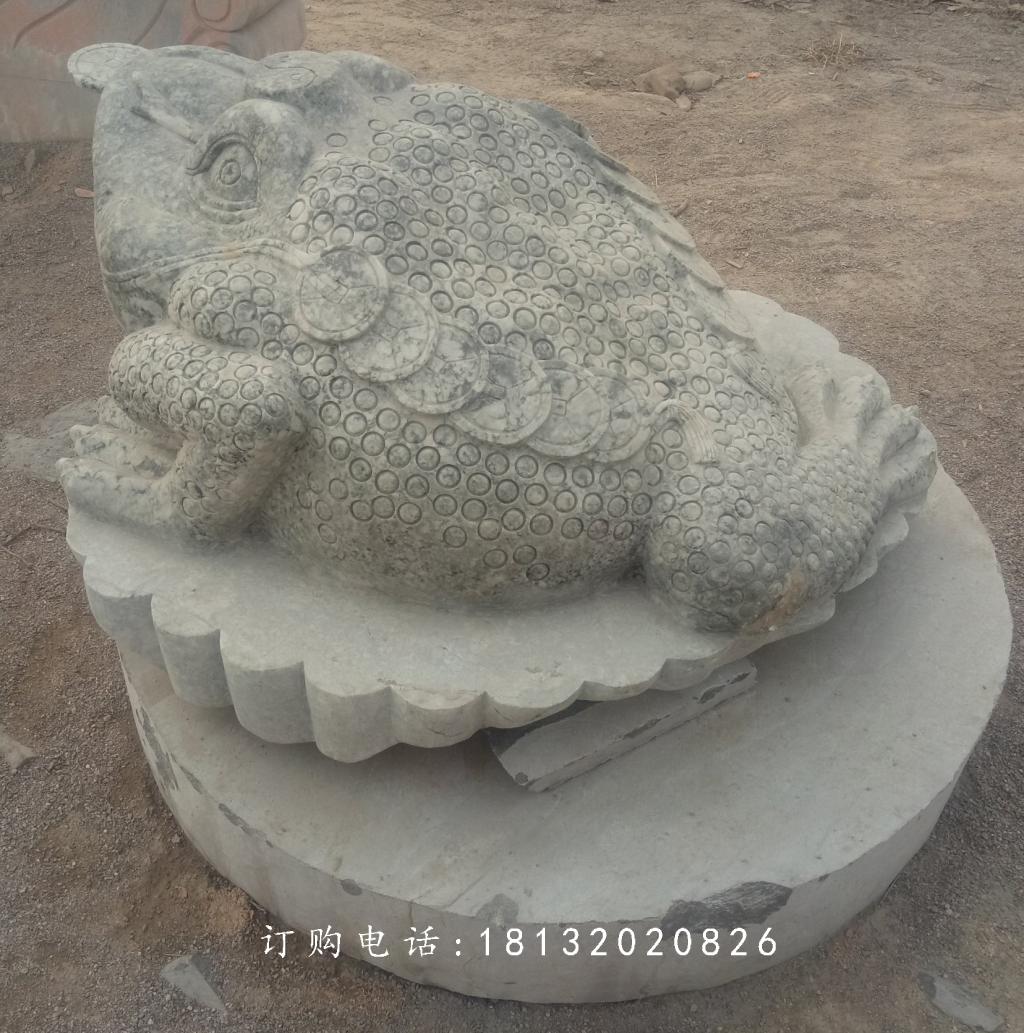 金蟾石雕，青石招財金蟾雕塑 (2)