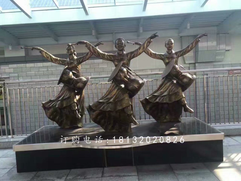 少數(shù)民族跳舞雕塑,廣場人物銅雕