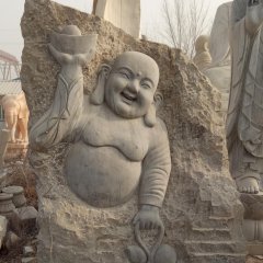 佛像石浮雕，青石彌勒佛石浮雕