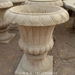 石雕花缽，歐式花缽雕塑