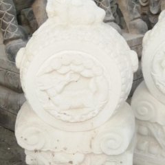 漢白玉門(mén)墩，抱鼓石雕塑