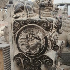青石門墩，仿古門墩雕塑