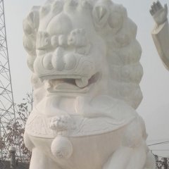 漢白玉獅子雕塑，漢白玉北京獅子