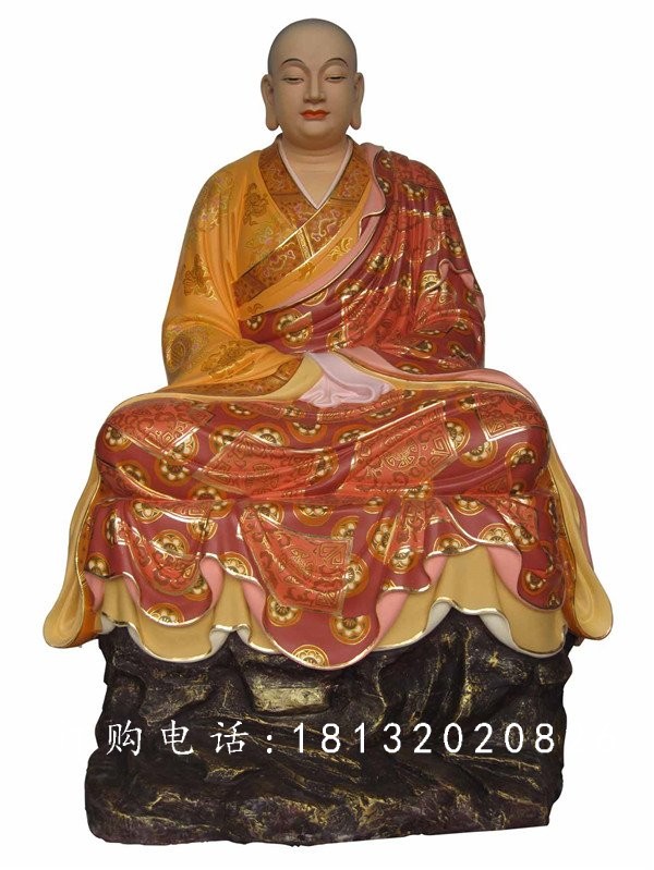 坐式佛像雕塑，玻璃鋼十八羅漢 (5)