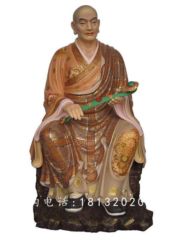 坐式佛像雕塑，玻璃鋼十八羅漢 (6)