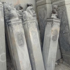 青石拴馬柱雕塑，仿古拴馬柱
