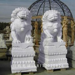 漢白玉獅子石雕，門口獅子雕塑