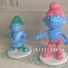 藍(lán)精靈雕塑，卡通玻璃鋼雕塑