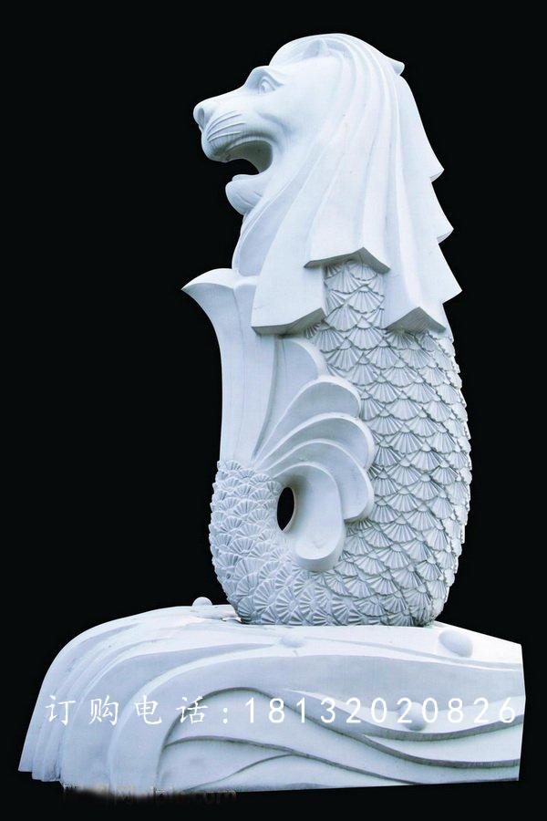 魚尾獅石雕，公園景觀石雕