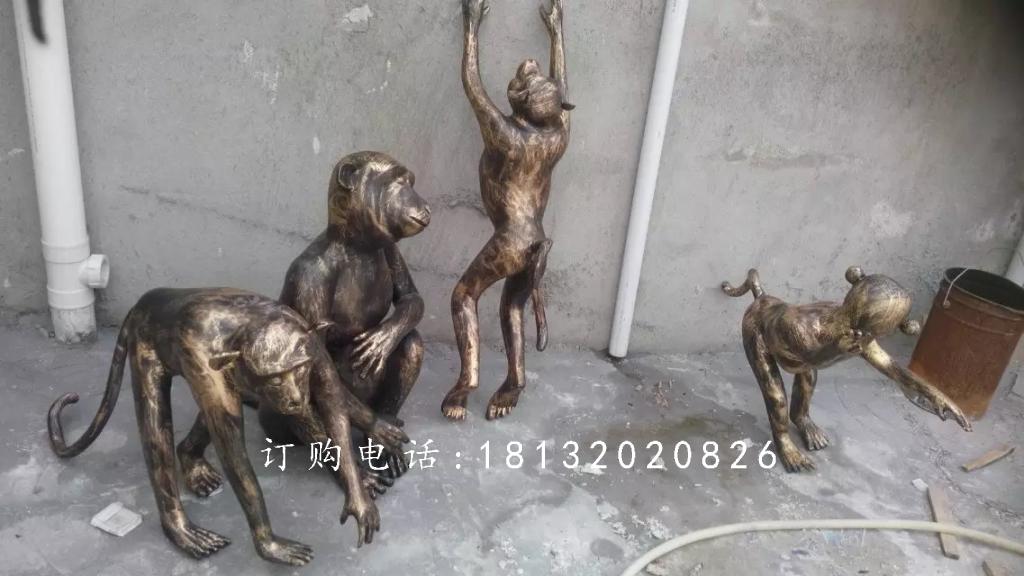 猴子銅雕，動(dòng)物銅雕 (2)
