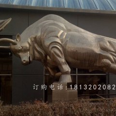 不銹鋼拓荒牛雕塑，不銹鋼動(dòng)物雕塑