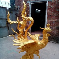 玻璃鋼鳳凰，玻璃鋼仿銅動物