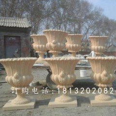 玻璃鋼仿砂巖花盆，玻璃鋼花盆雕塑