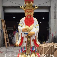 玻璃鋼龍王雕塑，貼金彩繪雕塑