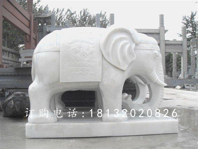大象石雕，漢白玉大象雕塑 (2)1