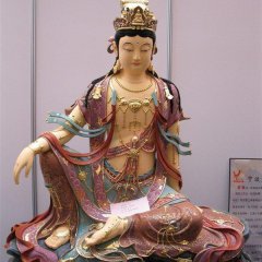 玻璃鋼觀音雕塑，坐式觀音菩薩雕塑