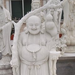 彌勒佛石雕，漢白玉笑面佛石雕