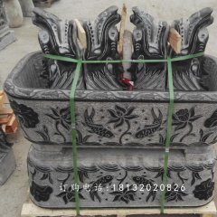 水盆石雕，仿古魚缸雕塑