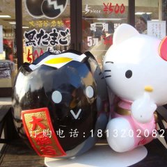 玻璃鋼kitty貓雕塑，卡通玻璃鋼雕塑
