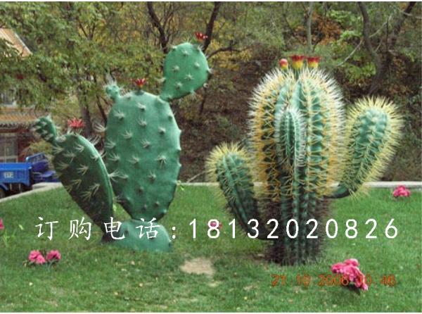 玻璃鋼仙人掌雕塑，玻璃鋼植物雕塑