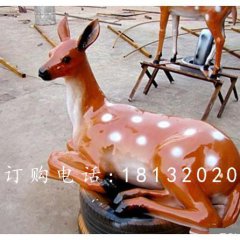 玻璃鋼梅花鹿雕塑，玻璃鋼仿真動(dòng)物