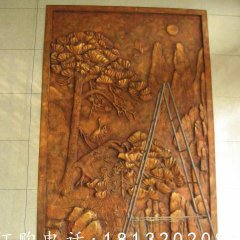 銅浮雕，松鶴延年銅浮雕