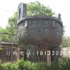 三足鼎雕塑，青銅鼎雕塑