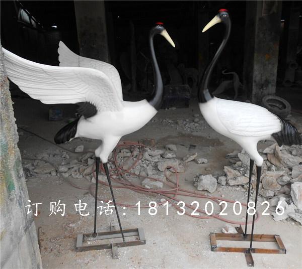 玻璃鋼仙鶴雕塑，玻璃鋼仿真動物雕塑