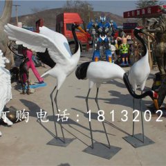 玻璃鋼仙鶴雕塑，玻璃鋼動物雕塑