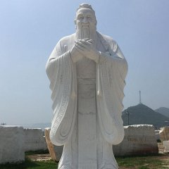 大型立式孔子石雕，校園人物石雕