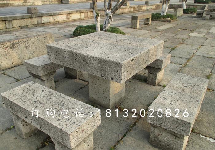 方桌石雕，長凳石雕，公園石桌凳