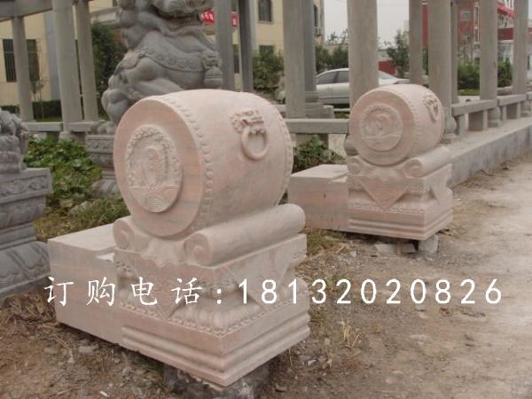 石雕門(mén)鼓,晚霞紅門(mén)鼓石雕
