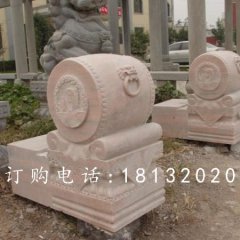 石雕門鼓，晚霞紅門鼓石雕