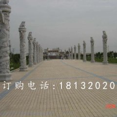 青石華表，廣場(chǎng)龍柱石雕